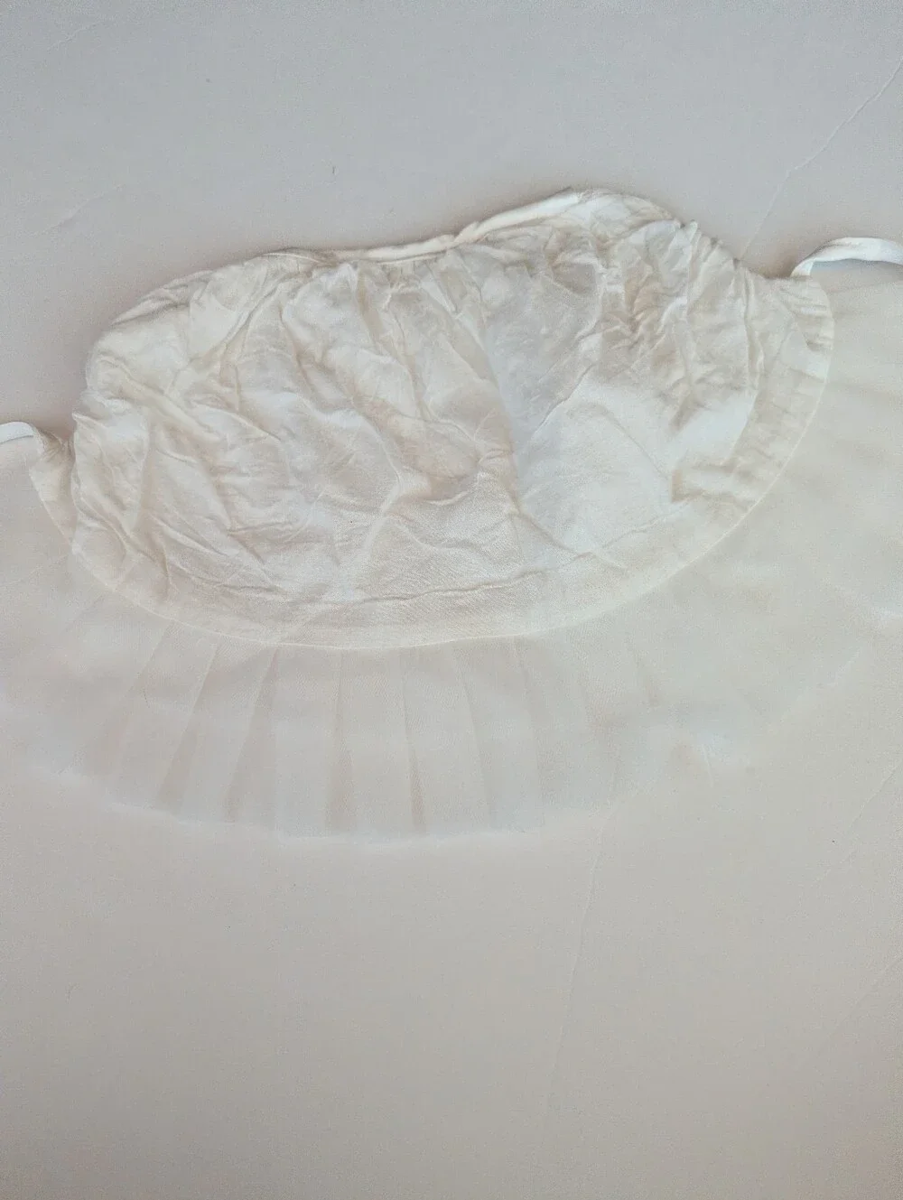 Vtg White Lace Baby Girls 6-12m Frilly Bonnet